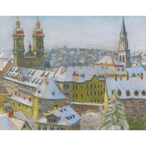 EDUARD GR�NEISEN : Winterliche Ansicht von St. Gallen (DOBIASCHOFSKY AUKTIONEN AG)