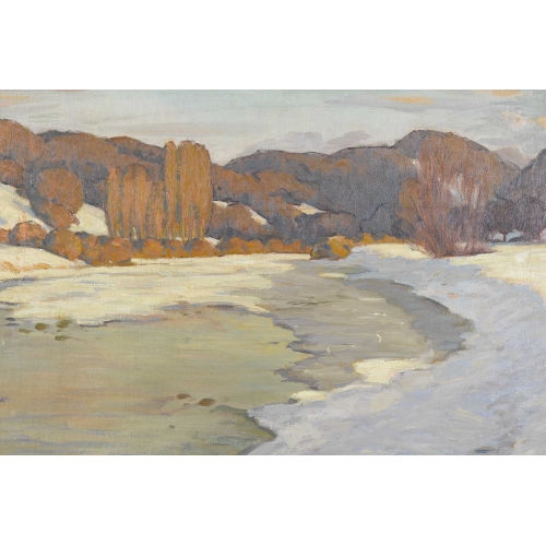 ARNOLD LOUP : Lichte Flusslandschaft im Winter (DOBIASCHOFSKY AUKTIONEN AG)