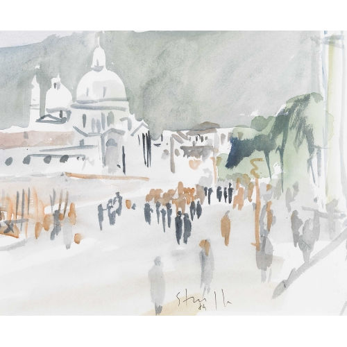 BODO STAUFFER : Ansicht von Venedig mit Santa Maria della Salute (DOBIASCHOFSKY AUKTIONEN AG)