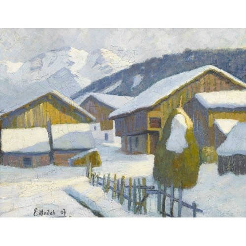 ERNST II HODEL : Winterliches Bergdorf (DOBIASCHOFSKY AUKTIONEN AG)