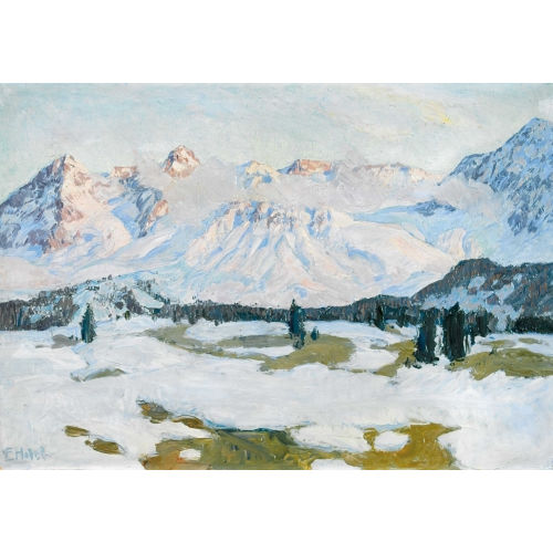 ERNST II HODEL : Verschneite Berglandschaft (DOBIASCHOFSKY AUKTIONEN AG)