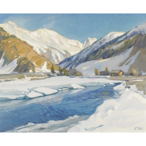 ERNST II HODEL : Winterlicher Bergbach (DOBIASCHOFSKY AUKTIONEN AG)