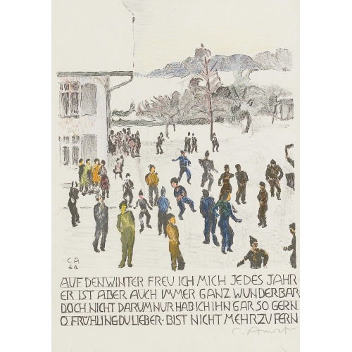 CUNO AMIET : 'Schulkinder vor dem Oschwandner Schulhaus' (DOBIASCHOFSKY AUKTIONEN AG)