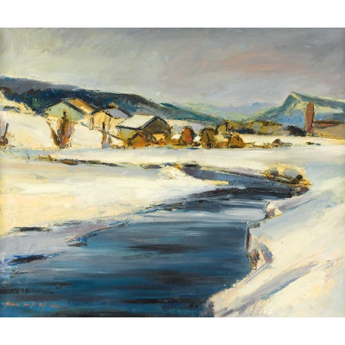 WALTER MAFLI : Winterliche Bachlandschaft (DOBIASCHOFSKY AUKTIONEN AG)