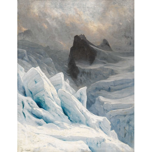 GABRIEL LOPP� : 'Jonction des Glaciers des Bossons et du Taconnaz au dessous des Grands Mulets' (DOBIASCHOFSKY AUKTIONEN AG)