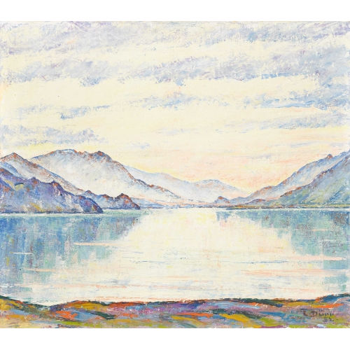 LOUIS D�RR : 'Sonnenuntergang am Brienzersee' (DOBIASCHOFSKY AUKTIONEN AG)