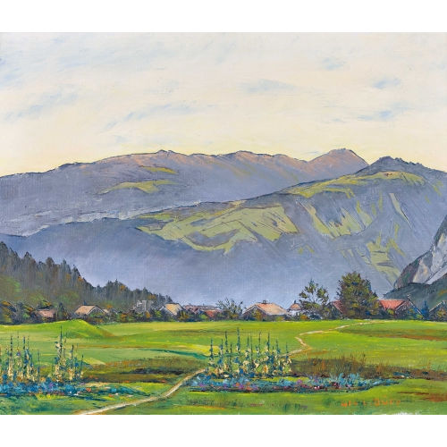 LOUIS D�RR : Sommerlandschaft im Berner Oberland (DOBIASCHOFSKY AUKTIONEN AG)