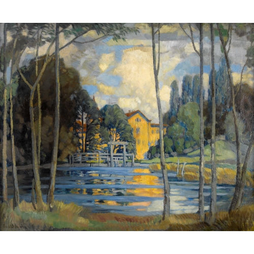ERNST SCHWEIZER : Parklandschaft mit einem See (DOBIASCHOFSKY AUKTIONEN AG)
