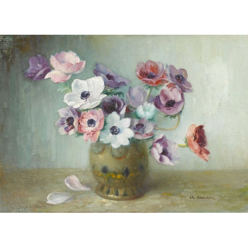CHARLES STOECKLIN : Stillleben mit Anemonen in einer Vase (DOBIASCHOFSKY AUKTIONEN AG)