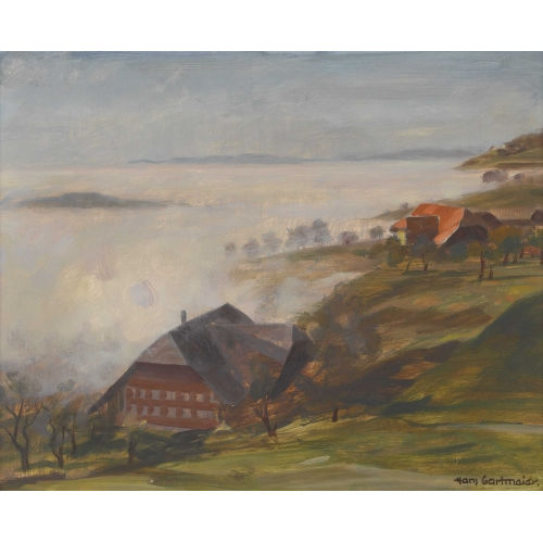 HANS GARTMEIER : Emmentaler Landschaft im Nebel (DOBIASCHOFSKY AUKTIONEN AG)