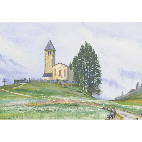 KARL ANNELER : Berglandschaft mit Kirche (DOBIASCHOFSKY AUKTIONEN AG)