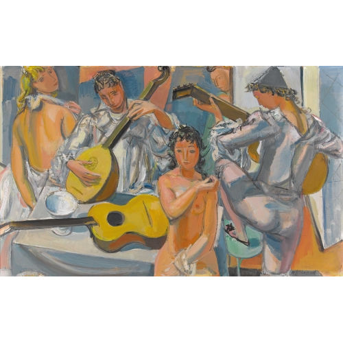 MAURICE BARRAUD : Nus et arlequins � la guitare (DOBIASCHOFSKY AUKTIONEN AG)