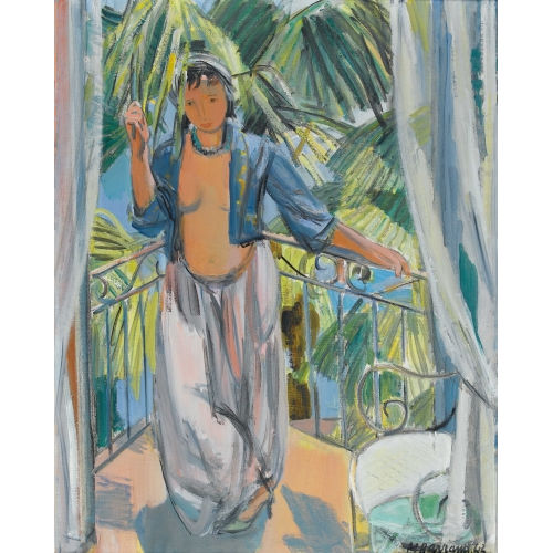 MAURICE BARRAUD : Odalisque au balcon (DOBIASCHOFSKY AUKTIONEN AG)