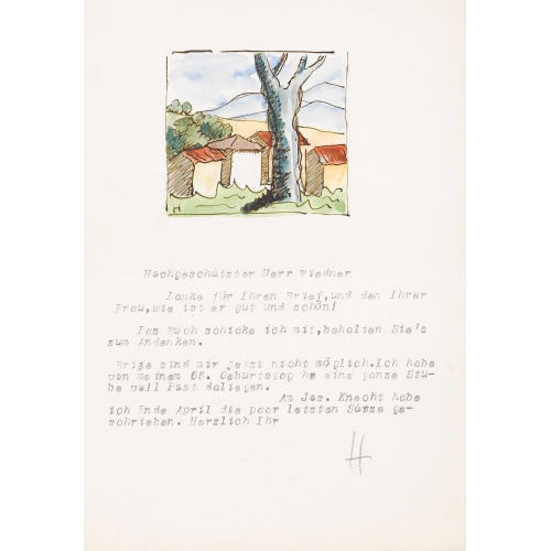 HERMANN HESSE : Tessiner Landschaftspartie (DOBIASCHOFSKY AUKTIONEN AG)