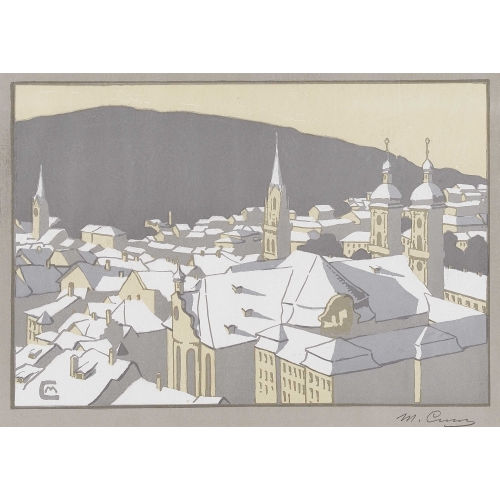 MARTHA CUNZ : 'St. Gallen im Schnee' (DOBIASCHOFSKY AUKTIONEN AG)