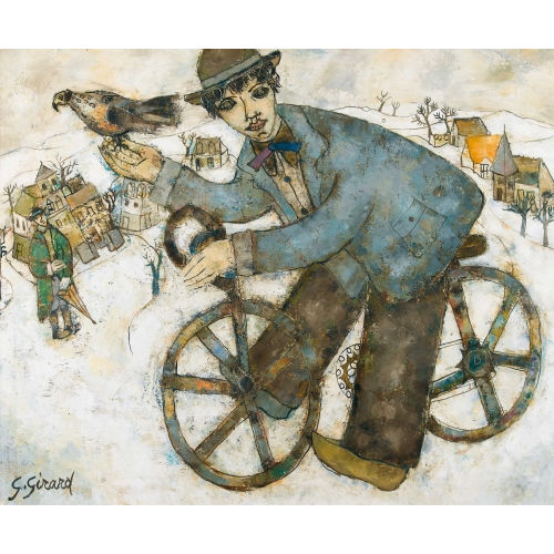GEORGES GIRARD : 'Le jeune homme et l′oiseau' (DOBIASCHOFSKY AUKTIONEN AG)