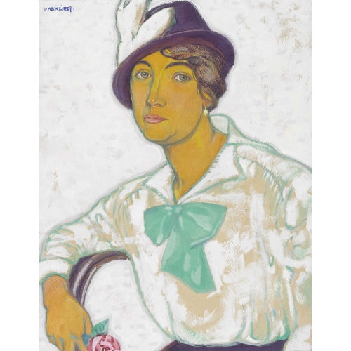 EUGEN HENZIROSS : Sitzende Dame mit Hut (DOBIASCHOFSKY AUKTIONEN AG)