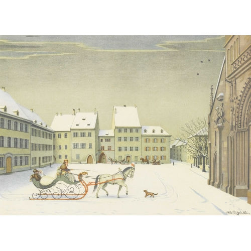 NIKLAUS STOECKLIN : 'Basler Schlittenfahrt um 1900' (DOBIASCHOFSKY AUKTIONEN AG)
