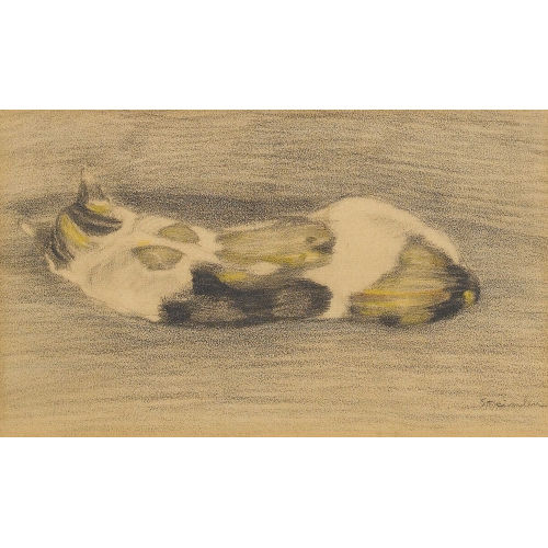 TH�OPHILE-ALEXANDRE STEINLEN : 'Chat allong� de dos' (DOBIASCHOFSKY AUKTIONEN AG)