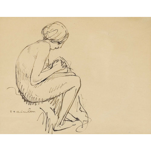 TH�OPHILE-ALEXANDRE STEINLEN : 'Jeune femme nue assise' (DOBIASCHOFSKY AUKTIONEN AG)