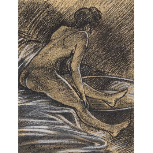 TH�OPHILE-ALEXANDRE STEINLEN : 'Jeune femme nue au tub' (DOBIASCHOFSKY AUKTIONEN AG)