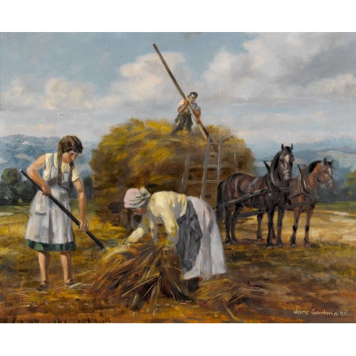 HANS GARTMEIER : Die Heuernte (DOBIASCHOFSKY AUKTIONEN AG)