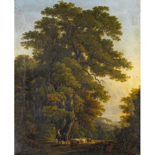 PETER BIRMANN : Sommerliche Landschaft mit Hirten und Ziegen (DOBIASCHOFSKY AUKTIONEN AG)