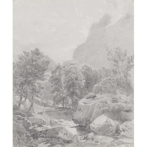 JOHANN GOTTFRIED STEFFAN : Gebirgslandschaft mit B�umen (DOBIASCHOFSKY AUKTIONEN AG)