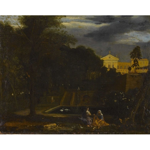 FRANCISQUE (AUCH MILL�E MILLET : Parklandschaft mit einem Schloss (DOBIASCHOFSKY AUKTIONEN AG)