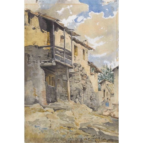 ONORATO CARLANDI : 'Olevano near Rome' (DOBIASCHOFSKY AUKTIONEN AG)