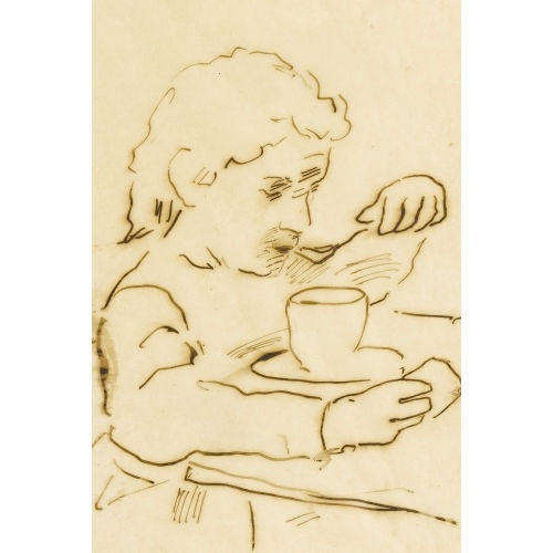 ALBERT ANKER : 'Kleines M�dchen aus einer Tasse l�ffelnd' (DOBIASCHOFSKY AUKTIONEN AG)