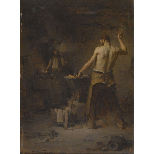 PAUL CONSTANT SOYER : In der Schmiede (DOBIASCHOFSKY AUKTIONEN AG)