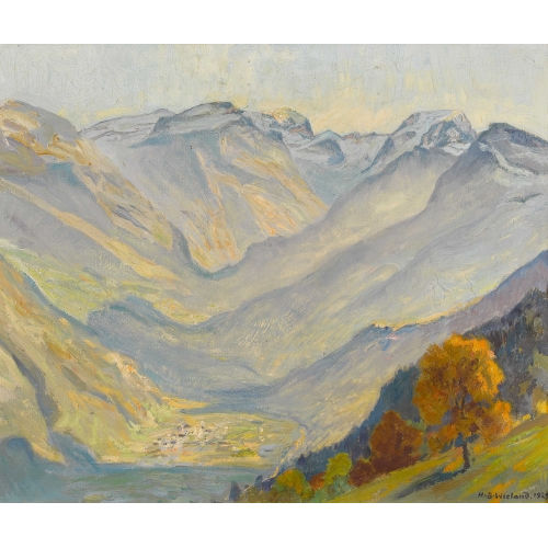 HANS BEAT WIELAND : 'Herbstgold im Linthtal' (DOBIASCHOFSKY AUKTIONEN AG)