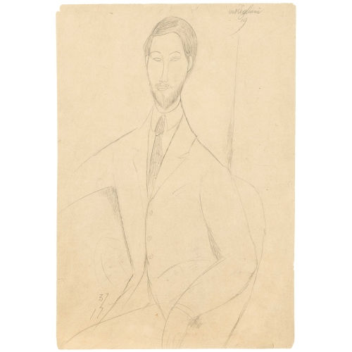 AMEDEO MODIGLIANI : Portrait de L�opold Zborowski (DOBIASCHOFSKY AUKTIONEN AG)