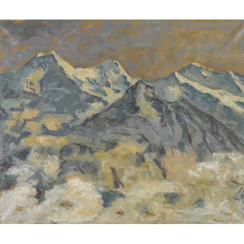 FRANZ GEHRI : Schneebedeckte Gebirgslandschaft (DOBIASCHOFSKY AUKTIONEN AG)