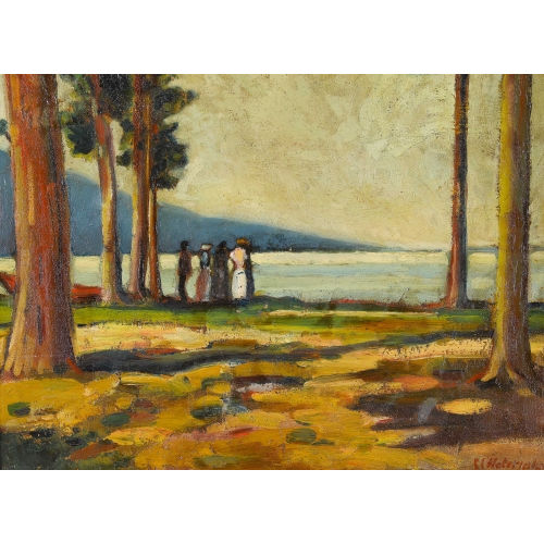 GABRIEL �DOUARD HABERJAHN : Lac de Neuch�tel (DOBIASCHOFSKY AUKTIONEN AG)