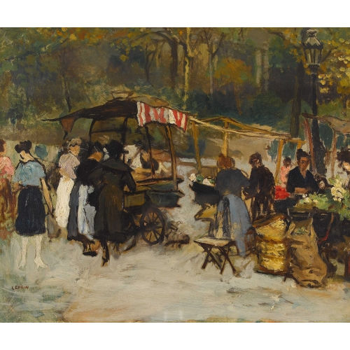 MARCEL FRAN�OIS LEPRIN : 'March� aux fleurs' (DOBIASCHOFSKY AUKTIONEN AG)