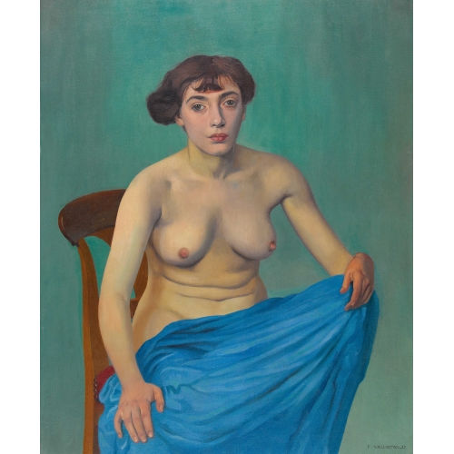 F�LIX VALLOTTON : 'Torse � l′�toffe bleue' (DOBIASCHOFSKY AUKTIONEN AG)