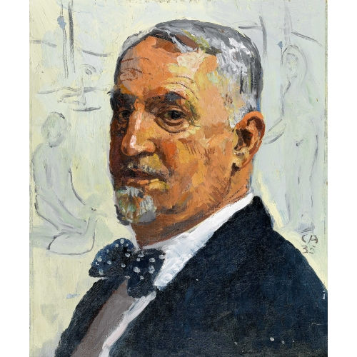 CUNO AMIET : 'Selbstportr�t in blauem Rock' (DOBIASCHOFSKY AUKTIONEN AG)
