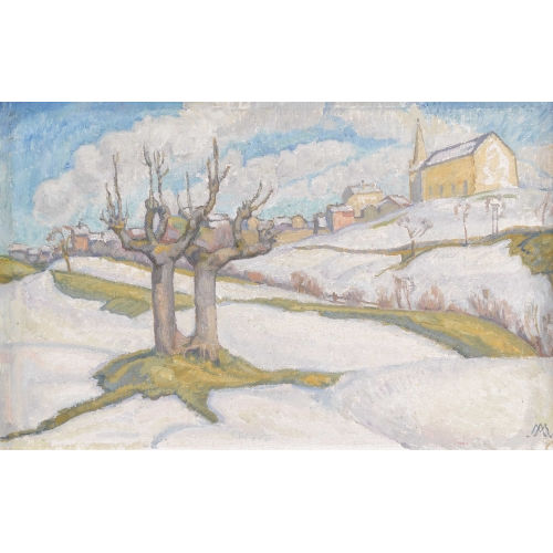 ALBERT MURET : Vue sur Lens sous la neige (DOBIASCHOFSKY AUKTIONEN AG)