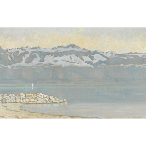 WILLIAM-VICTOR AUBERT : Le Lac L�man et les Alpes (DOBIASCHOFSKY AUKTIONEN AG)