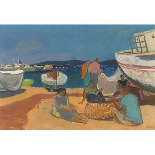 ADRIEN HOLY : 'P�cheurs de Palamos (Espagne)' (DOBIASCHOFSKY AUKTIONEN AG)