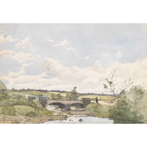 HENRI-JOSEPH HARPIGNIES : Flusslandschaft mit Br�cke (DOBIASCHOFSKY AUKTIONEN AG)