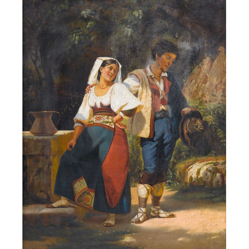 L�OPOLD LOUIS ROBERT : Jeune fille et paysan (DOBIASCHOFSKY AUKTIONEN AG)