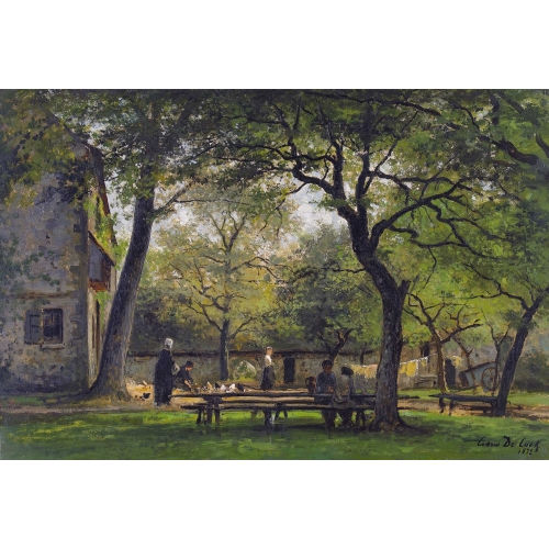 C�SAR DE COCK : Sommerliche Gartenszene (DOBIASCHOFSKY AUKTIONEN AG)