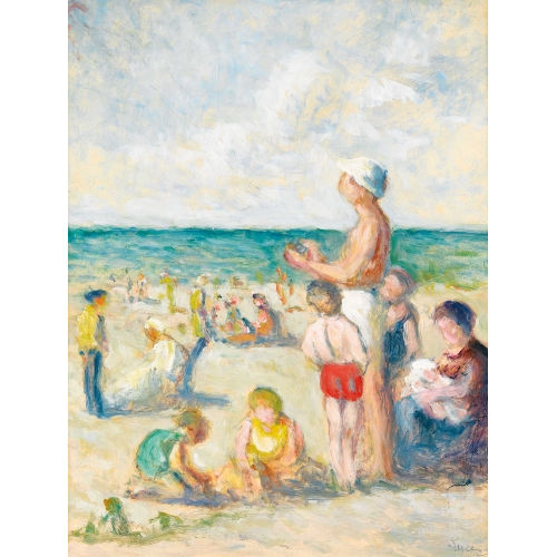MAXIMILIEN LUCE : 'Sc�ne de plage en Normandie' (DOBIASCHOFSKY AUKTIONEN AG)
