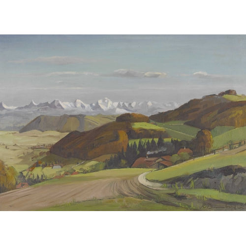 ROBERT BAUMBERGER : 'Gurtend�rfli mit Alpen' (DOBIASCHOFSKY AUKTIONEN AG)