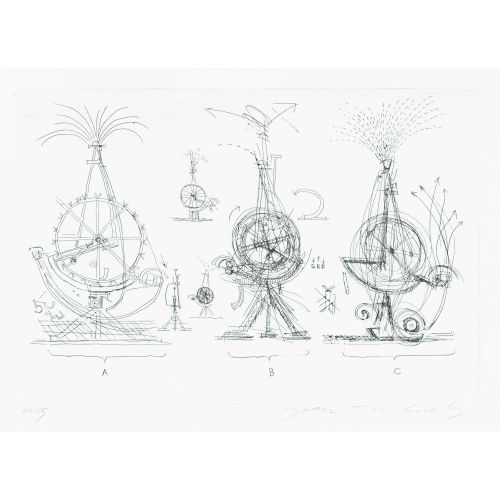 JEAN TINGUELY : 'Skizze zur Brunnenskulptur in Basel 1977' (DOBIASCHOFSKY AUKTIONEN AG)