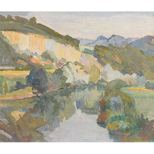 AUGUST CUENI : 'Steinbruch bei Laufen' (DOBIASCHOFSKY AUKTIONEN AG)
