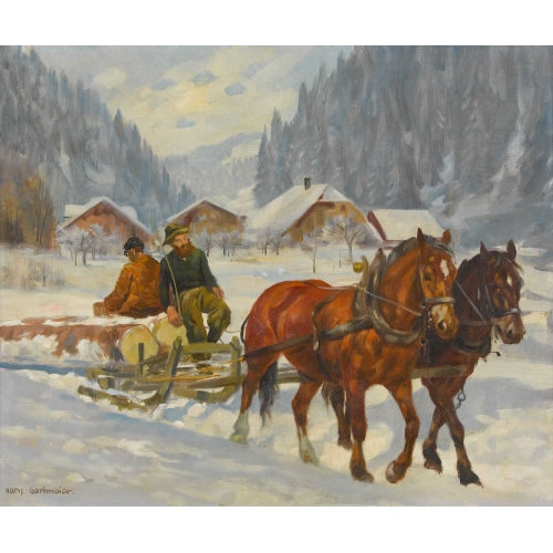HANS GARTMEIER : 'Holzfuhre im Emmental' (DOBIASCHOFSKY AUKTIONEN AG)